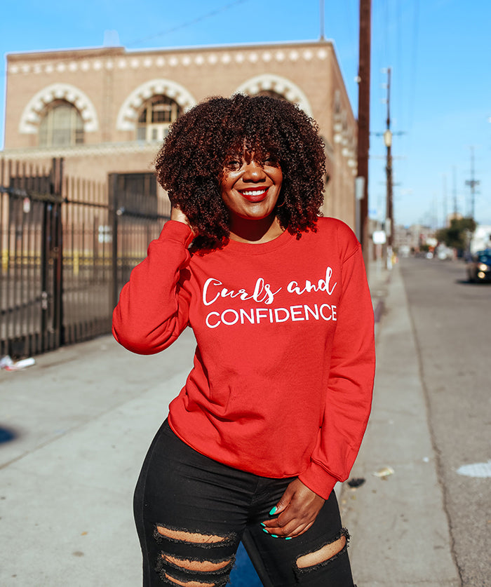 Curls and Confidence Sweatshirt (Red)