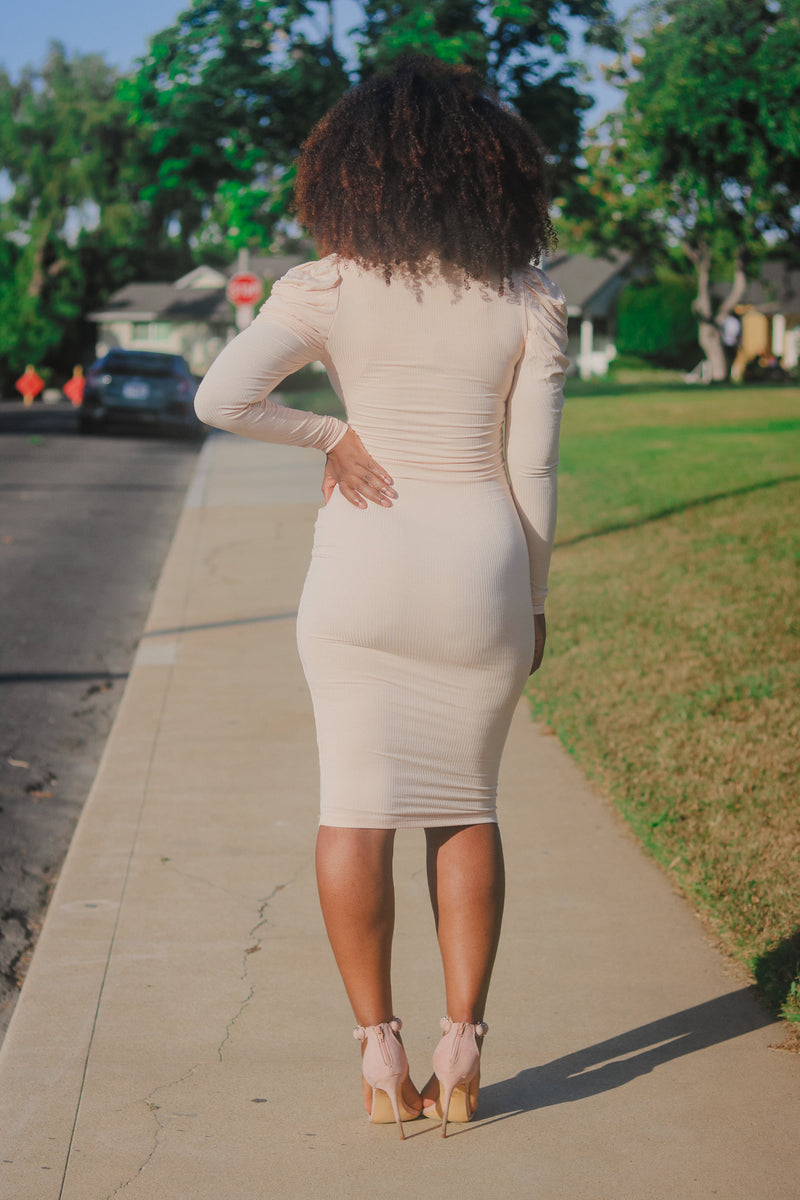 Style & Grace | Puff Sleeve Midi Dress