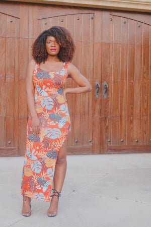 Feel The Vibe | Side Slit Maxi Dress