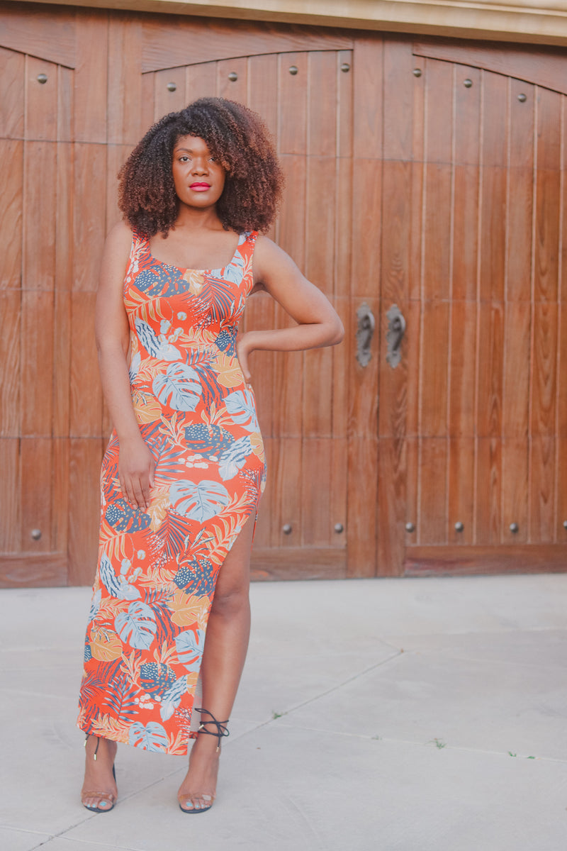 Feel The Vibe | Side Slit Maxi Dress