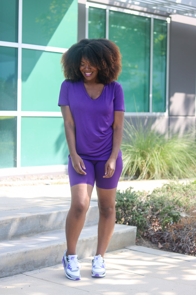 Purple Cutie | Biker Short Set