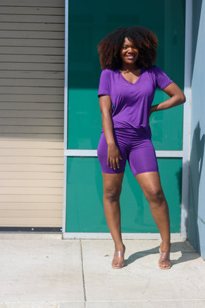 Purple Cutie | Biker Short Set