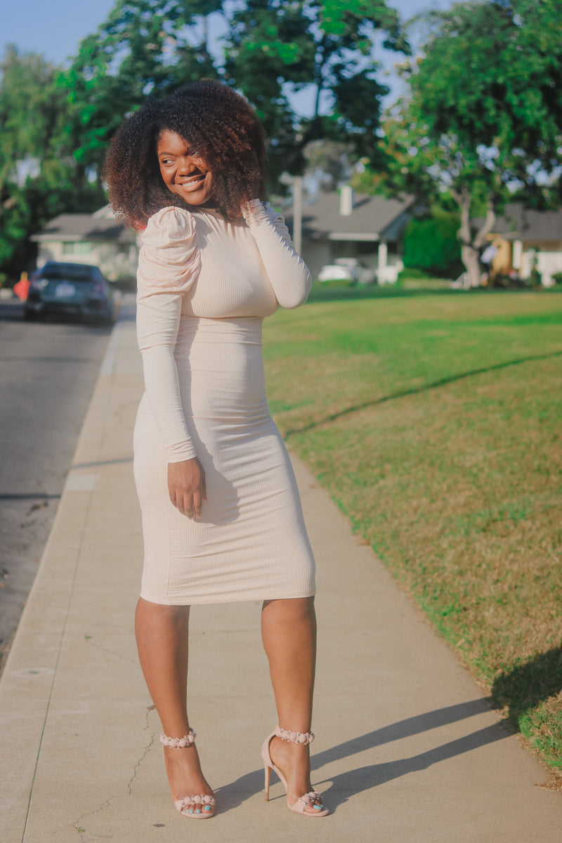 Style & Grace | Puff Sleeve Midi Dress