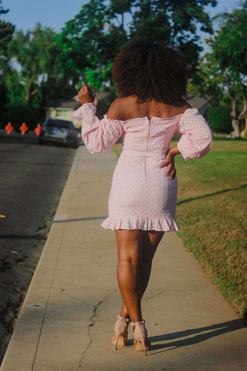 Pretty In Pink | Off The Shoulder Dress